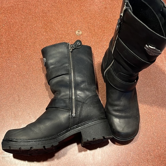 Black Harley Davidson Boots. Size 6. Great condition - Picture 3 of 6